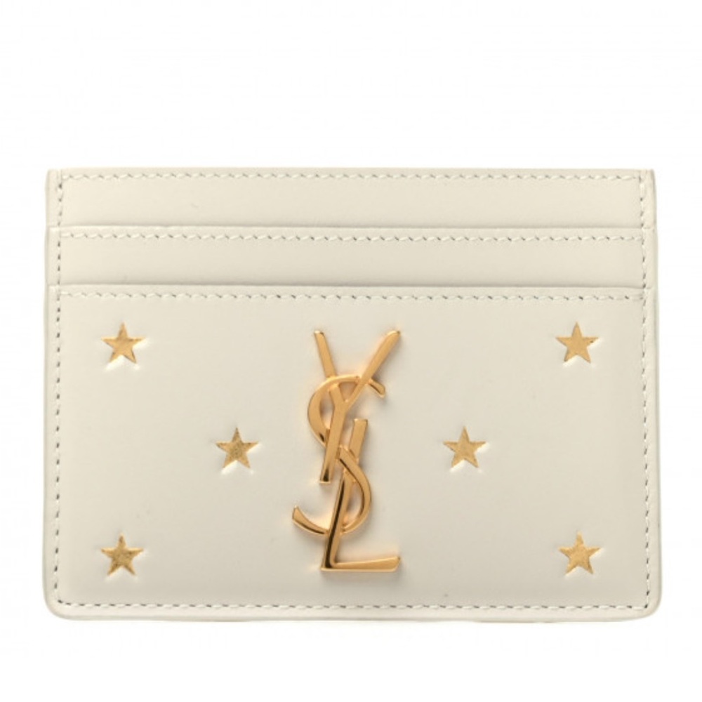 Saint Laurent Star Leather Card Holder